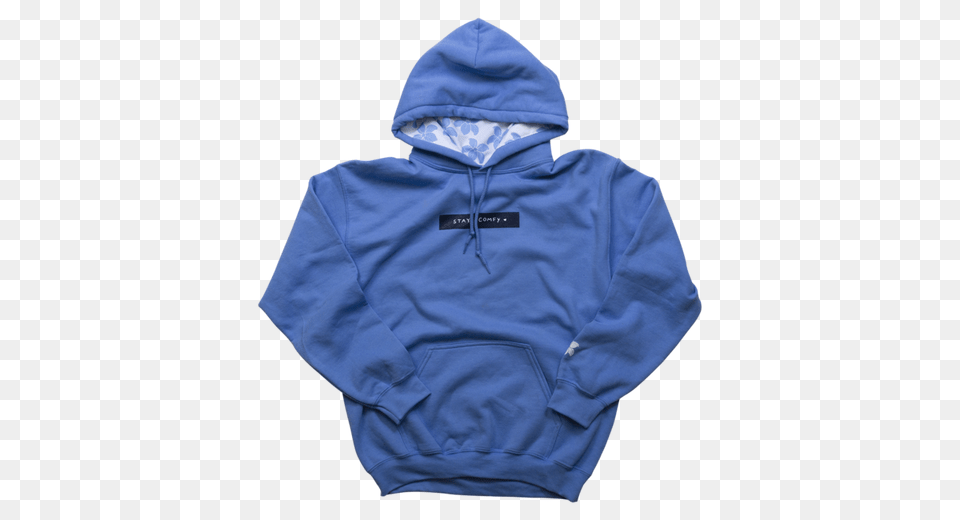 Stay Comfy Blue Lined Hoodie Pullover Hoodie, Clothing, Hood, Knitwear, Sweater Free Png