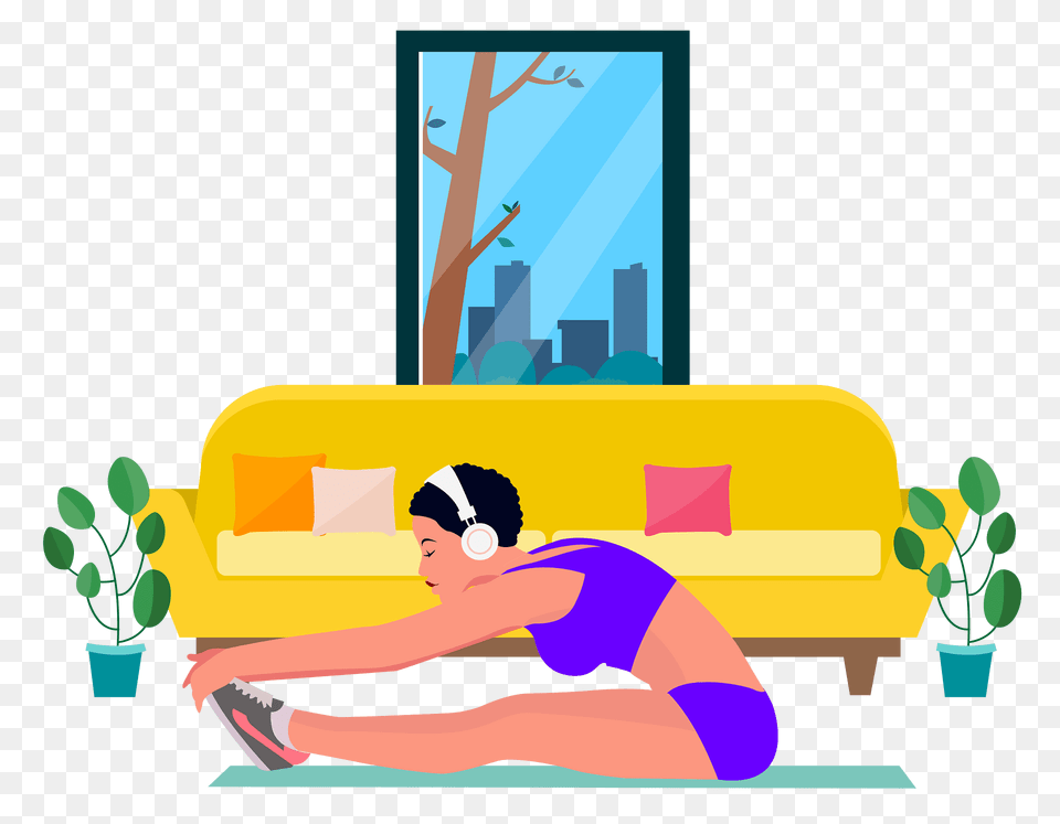 Stay Home Stay Fit Clipart, Person, Plant, Head, Face Png Image