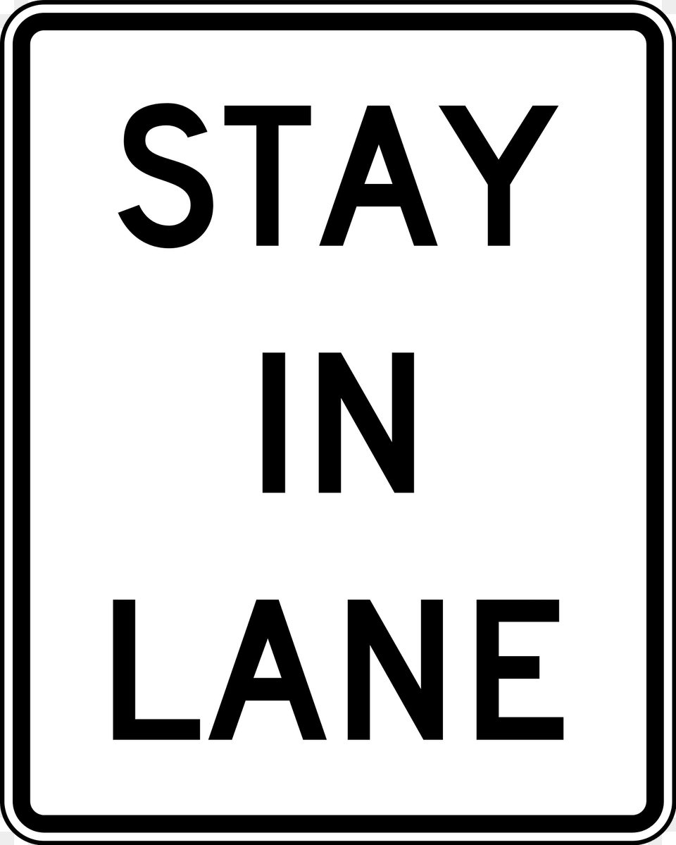 Stay In Lane Clipart, Sign, Symbol, Road Sign Free Png