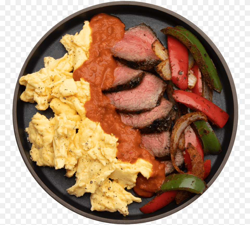 Steak Amp Eggs Scrambled Eggs, Dish, Food, Food Presentation, Meal Free Png