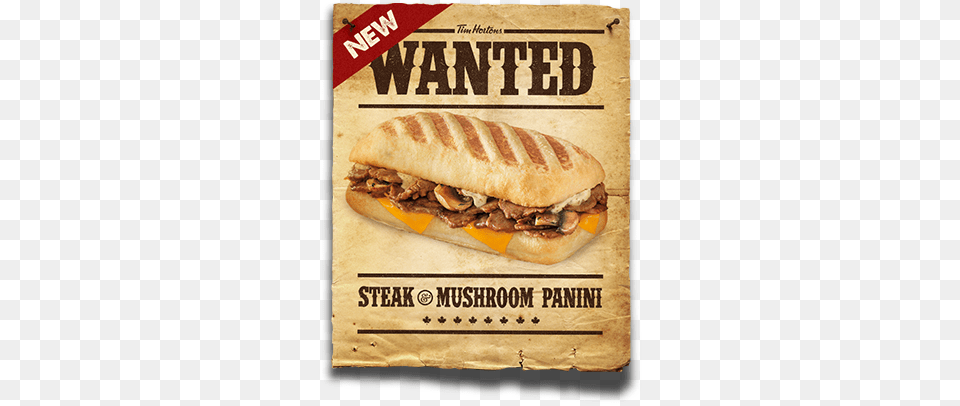 Steak Amp Mushroom Panini Steak Sandwich Tim Hortons, Advertisement, Burger, Food, Poster Free Transparent Png