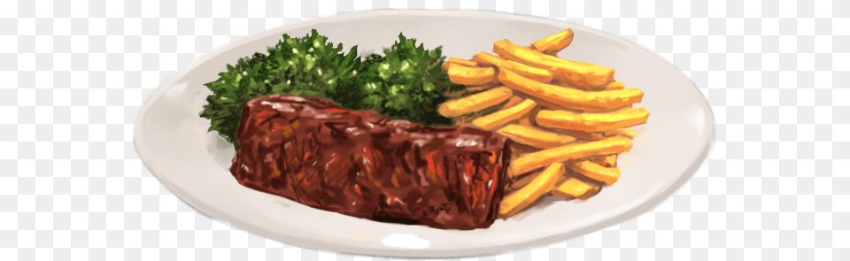 Steak And Fries, Food, Food Presentation, Plate, Meat Free Png Download