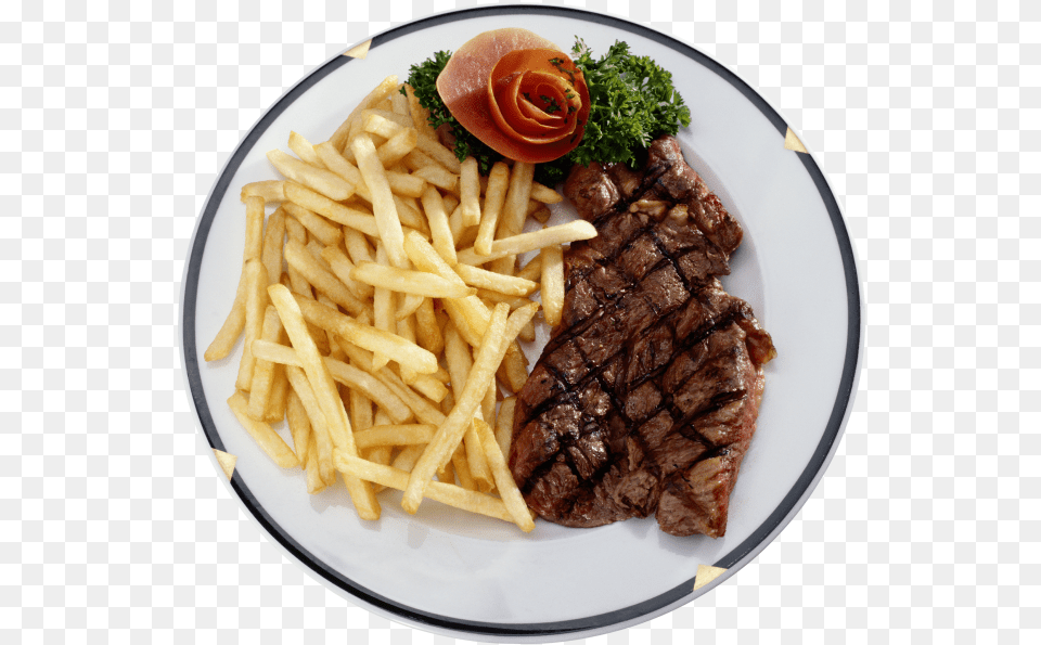 Steak And Potatoes Transparent Image Steak Frites, Food, Food Presentation, Meat, Fries Free Png