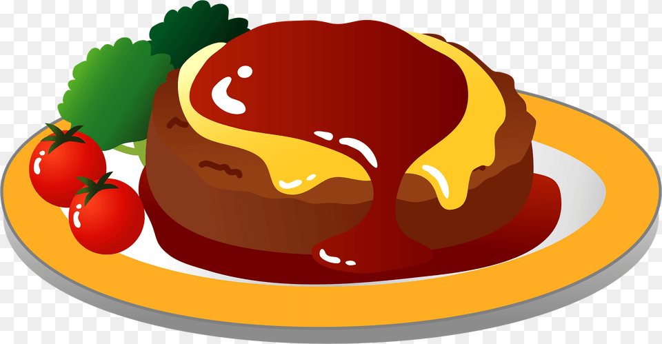 Steak On A Plate Clipart, Food, Ketchup, Meal Free Png