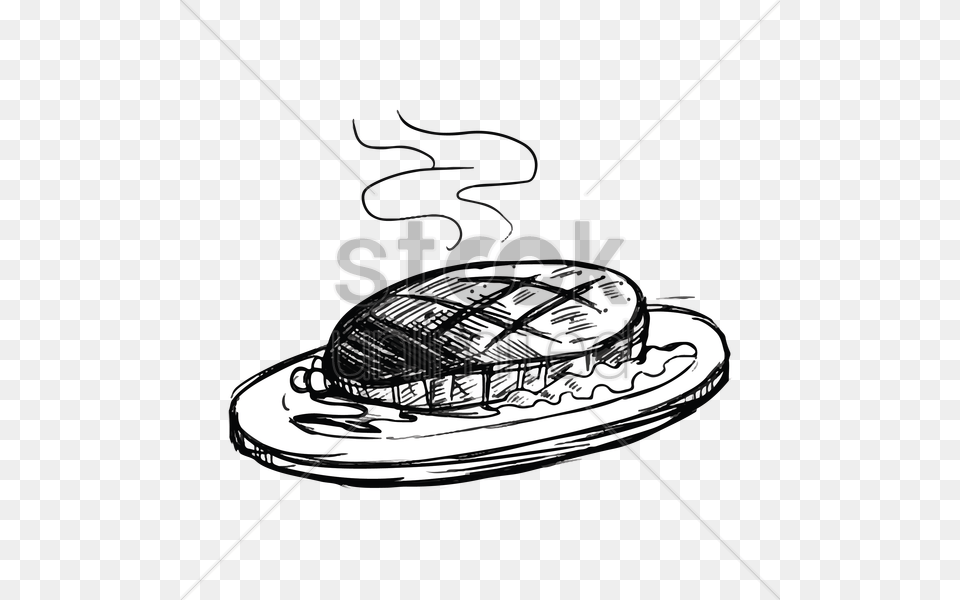Steak On Plate Vector, Art, Clothing, Hat, Food Png Image