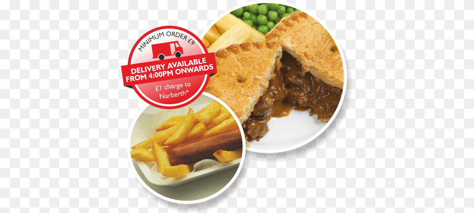 Steak Pie Chips And Peas, Food, Lunch, Meal, Cake Free Png