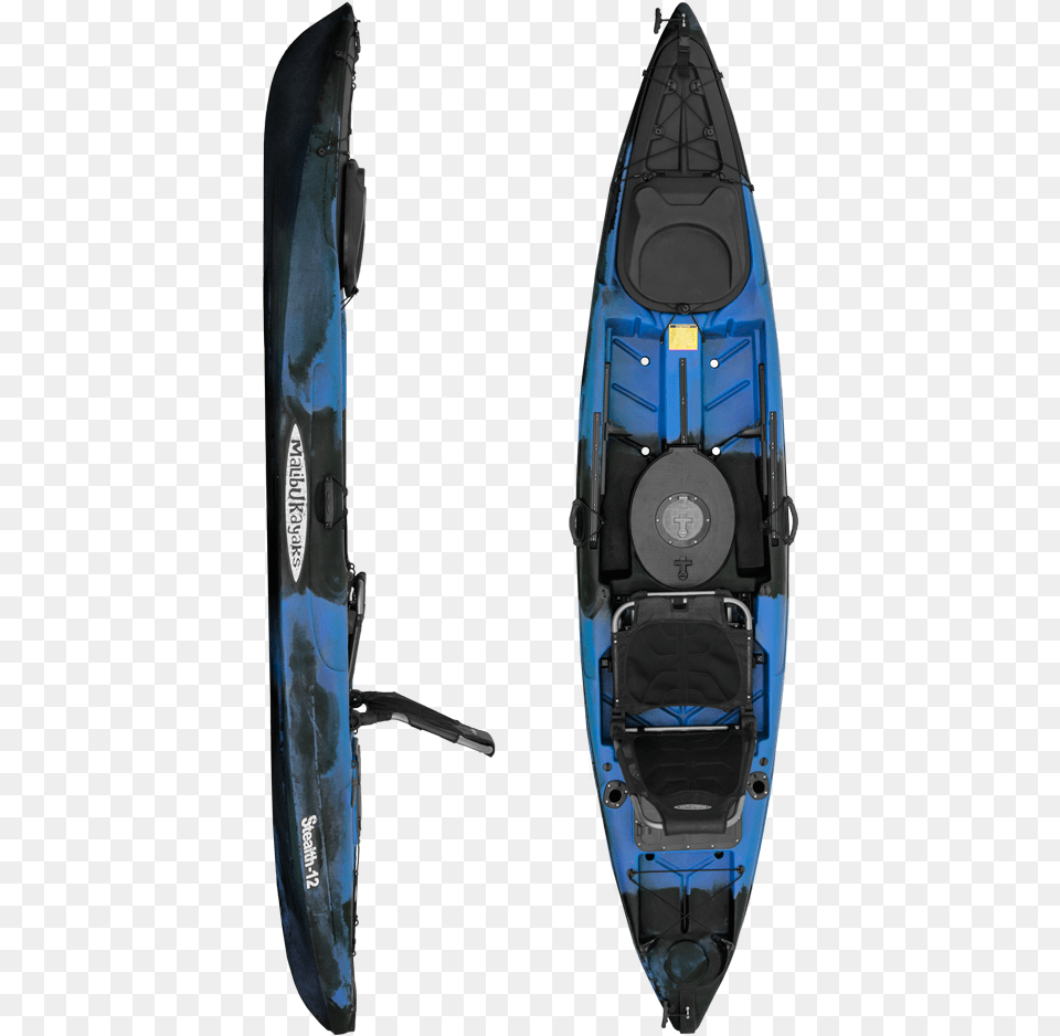 Stealth 12 Midnight Camo Sit On Top With X Seat Malibu Sea Kayak, Boat, Canoe, Rowboat, Transportation Png Image