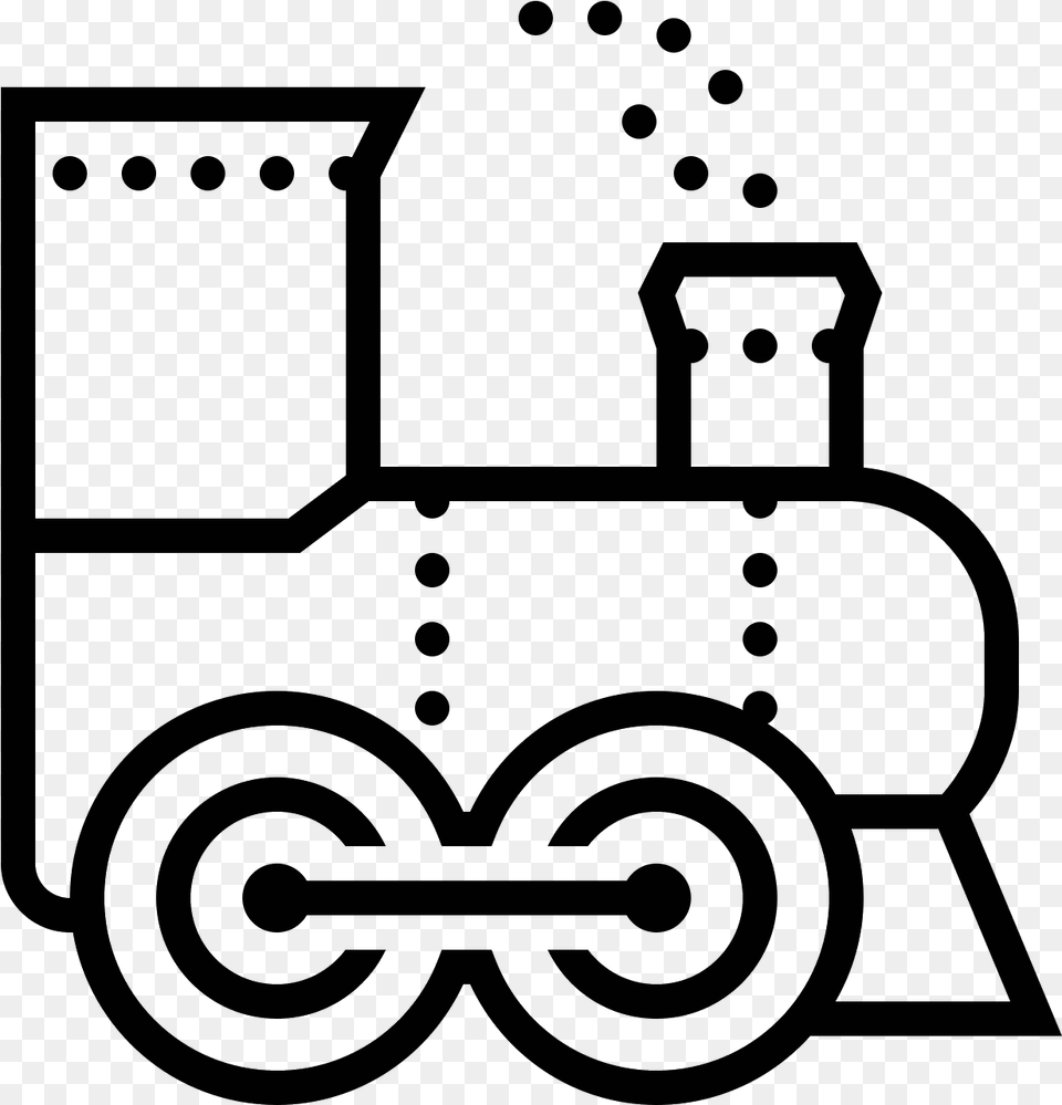 Steam Engine Icon, Gray Png