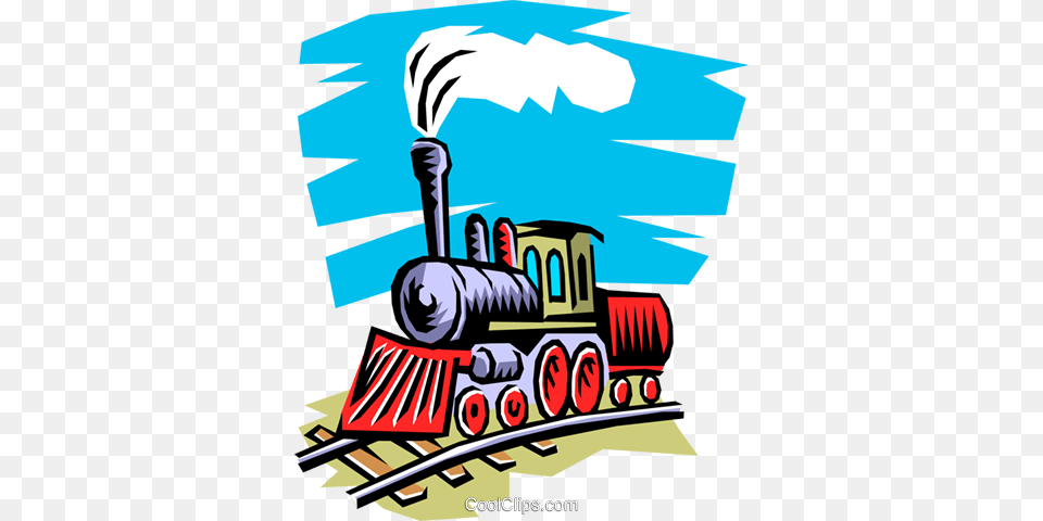 Steam Engine Royalty Vector Clip Art Illustration, Railway, Locomotive, Machine, Motor Free Transparent Png