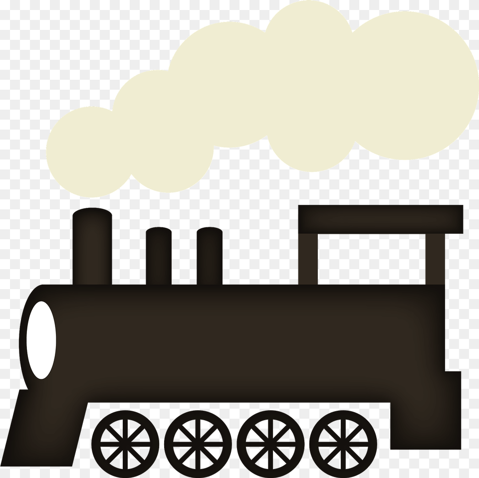 Steam Locomotive Black And White Clipart, Vehicle, Transportation, Train, Railway Png