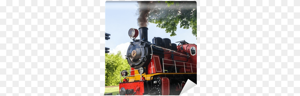 Steam Locomotive Blowing Off The Smoke Wall Mural Steam Locomotive, Vehicle, Transportation, Train, Railway Free Transparent Png