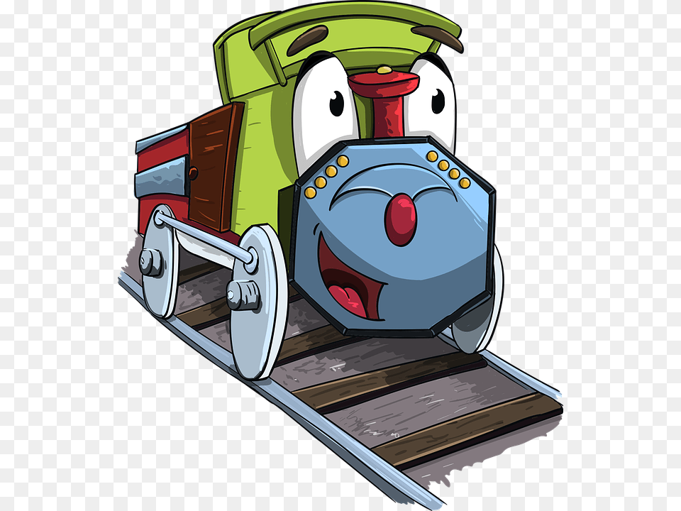 Steam Locomotive Locomotive Cartoon Character, Railway, Train, Transportation, Vehicle Free Transparent Png