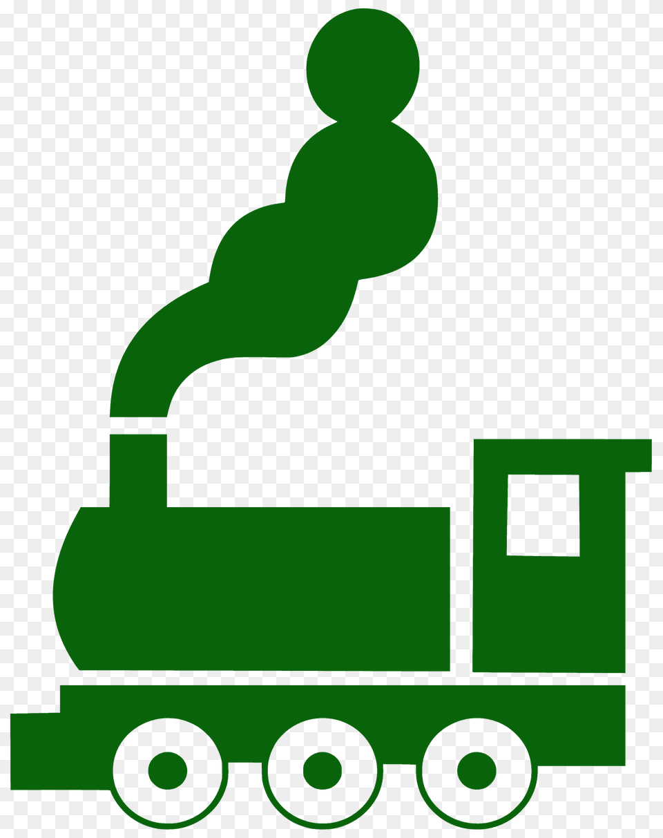 Steam Locomotive Silhouette, Green, Grass, Plant Free Transparent Png