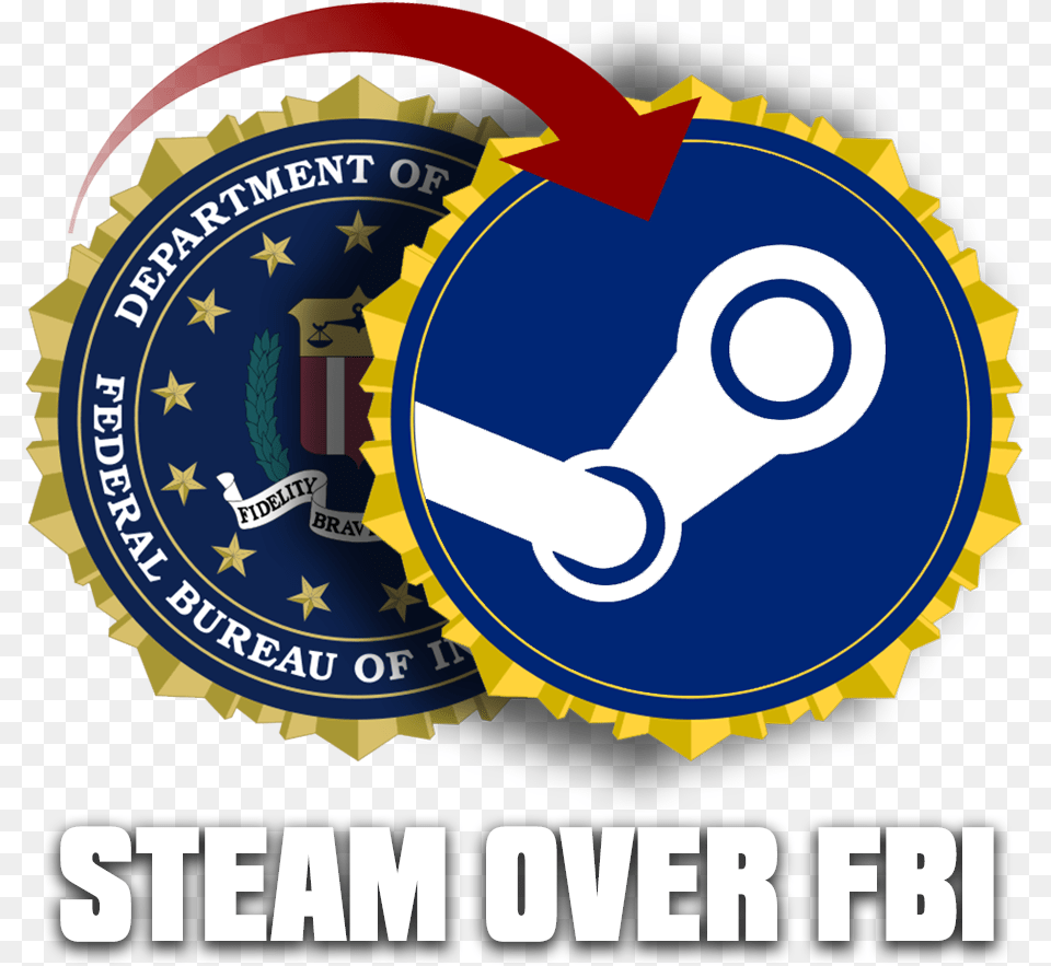 Steam Over Fbi By Literally The Crash Circle, Badge, Logo, Symbol, Emblem Png Image