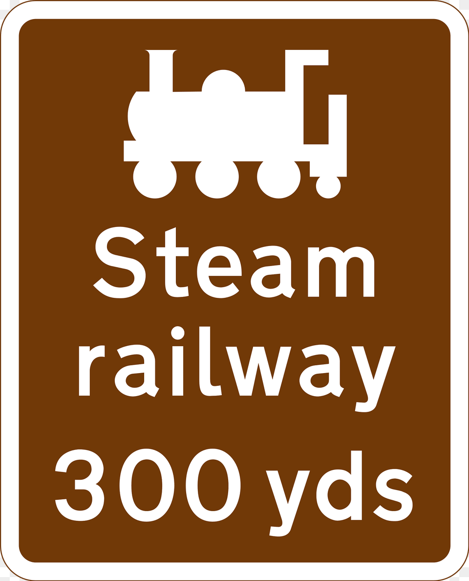 Steam Railway Tourist Attraction 300 Yards Ahead Clipart, Bus Stop, Outdoors, Sign, Symbol Png
