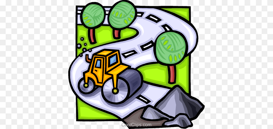 Steam Roller Royalty Free Vector Clip Art Illustration, Grass, Plant, Device, Lawn Png