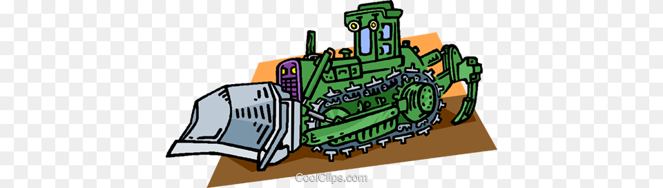 Steam Shovel With Trench Digger Royalty Vector Clip Art, Machine, Bulldozer Free Png Download