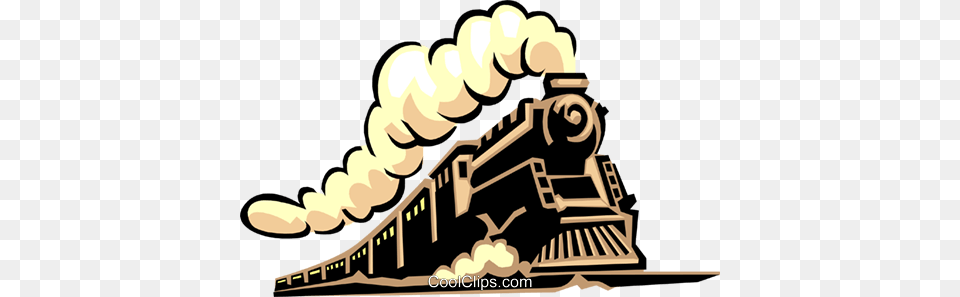 Steam Train Royalty Vector Clip Art Illustration, Locomotive, Railway, Transportation, Vehicle Png Image