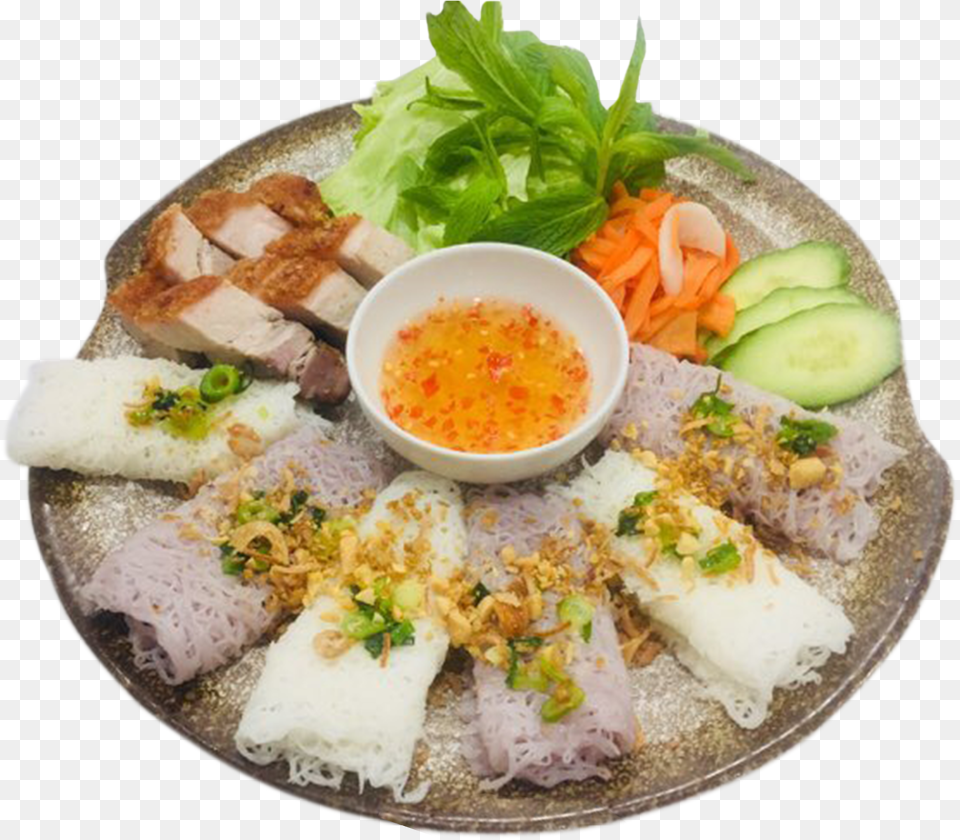 Steam Woven Rice Vermicelli With Roast Pork Steamed Rice, Dish, Food, Food Presentation, Lunch Png Image