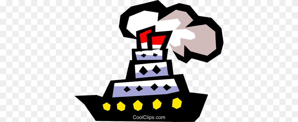 Steamboat Royalty Vector Clip Art Illustration, People, Person, Cake, Dessert Png Image