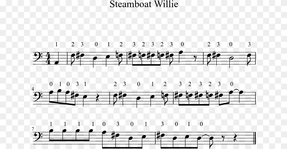 Steamboat Willie Sheet Music 1 Of 1 Pages Steamboat Willie Flute Sheet Music, Gray Png