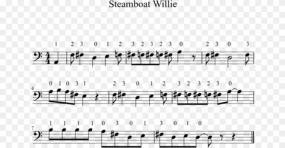 Steamboat Willie Sheet Music 1 Of 1 Pages Steamboat Willie Piano Sheet Music, Gray Png