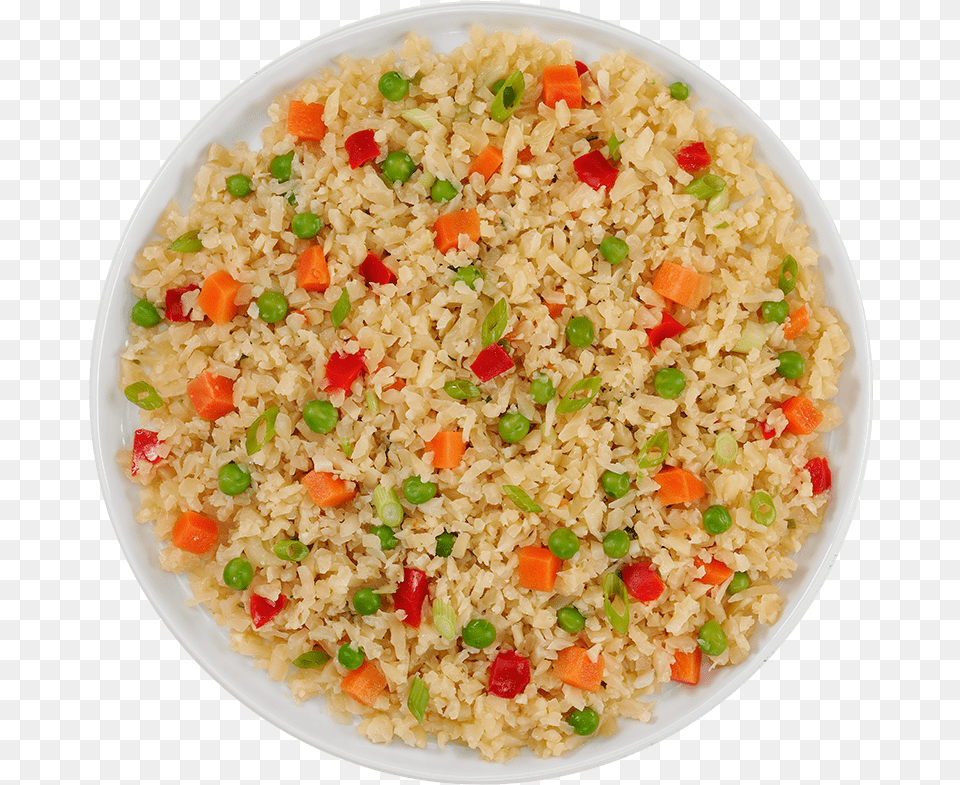 Steamed Rice, Plate, Food, Grain, Produce Png Image