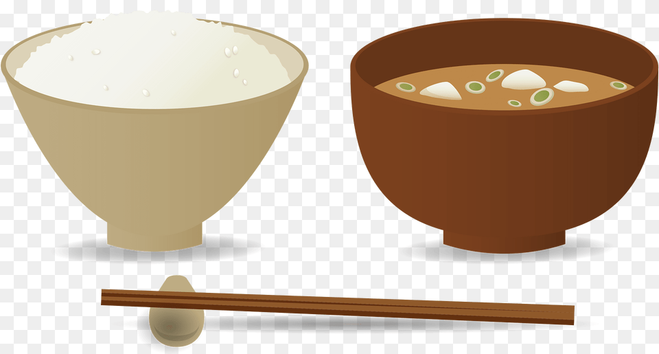 Steamed Rice Miso Soup Clipart, Food, Meal, Bowl, Cup Png Image
