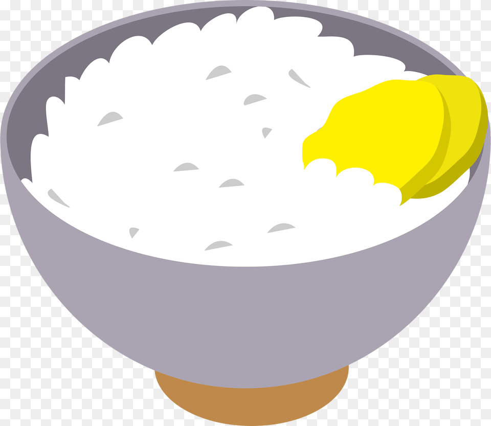 Steamed Rice Pickled Radish Clipart, Bowl, Food, Produce, Disk Png