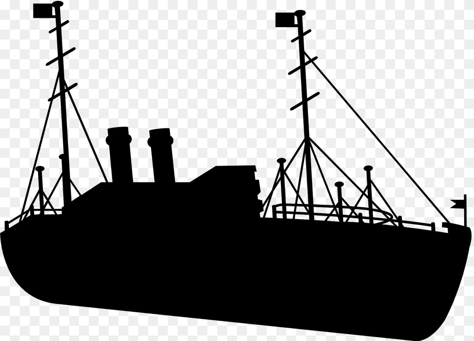 Steamer Ship Silhouette, Watercraft, Vehicle, Transportation, Cruiser Png