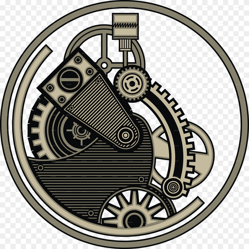 Steampunk, Machine, Spoke, Wheel Png