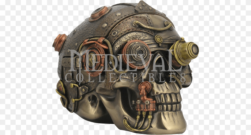 Steampunk Aviator Skull Trinket Box, Bronze, Helmet, Photography, Fire Hydrant Free Png