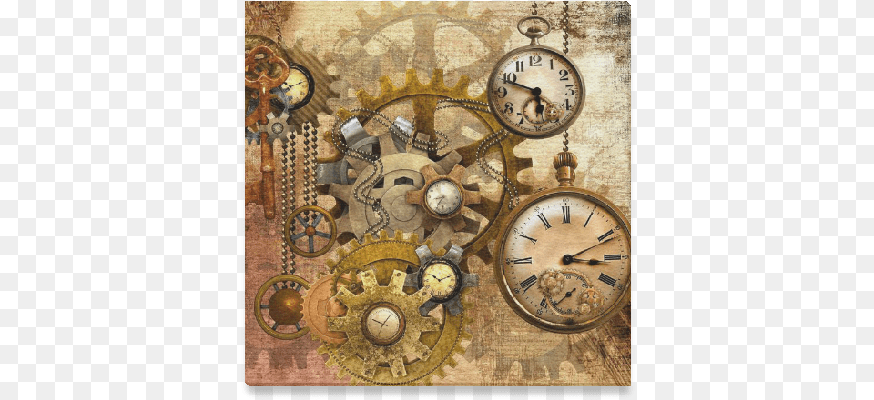 Steampunk Canvas Print 12 X12 Steampunk Poster, Art, Painting, Analog Clock, Clock Png Image