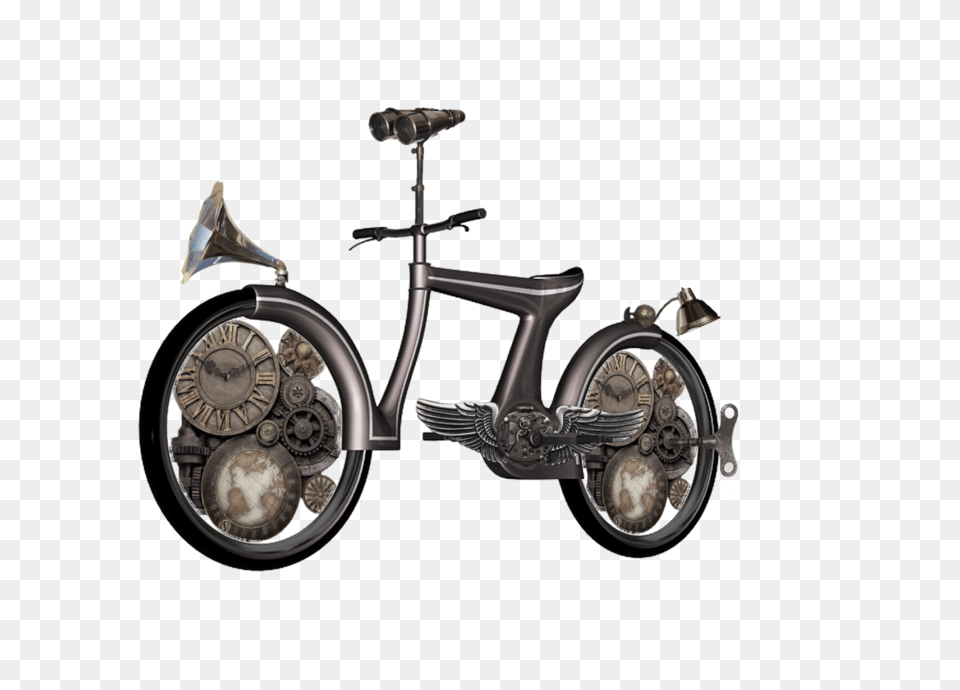 Steampunk Clip Art, Machine, Wheel, Bicycle, Transportation Free Transparent Png