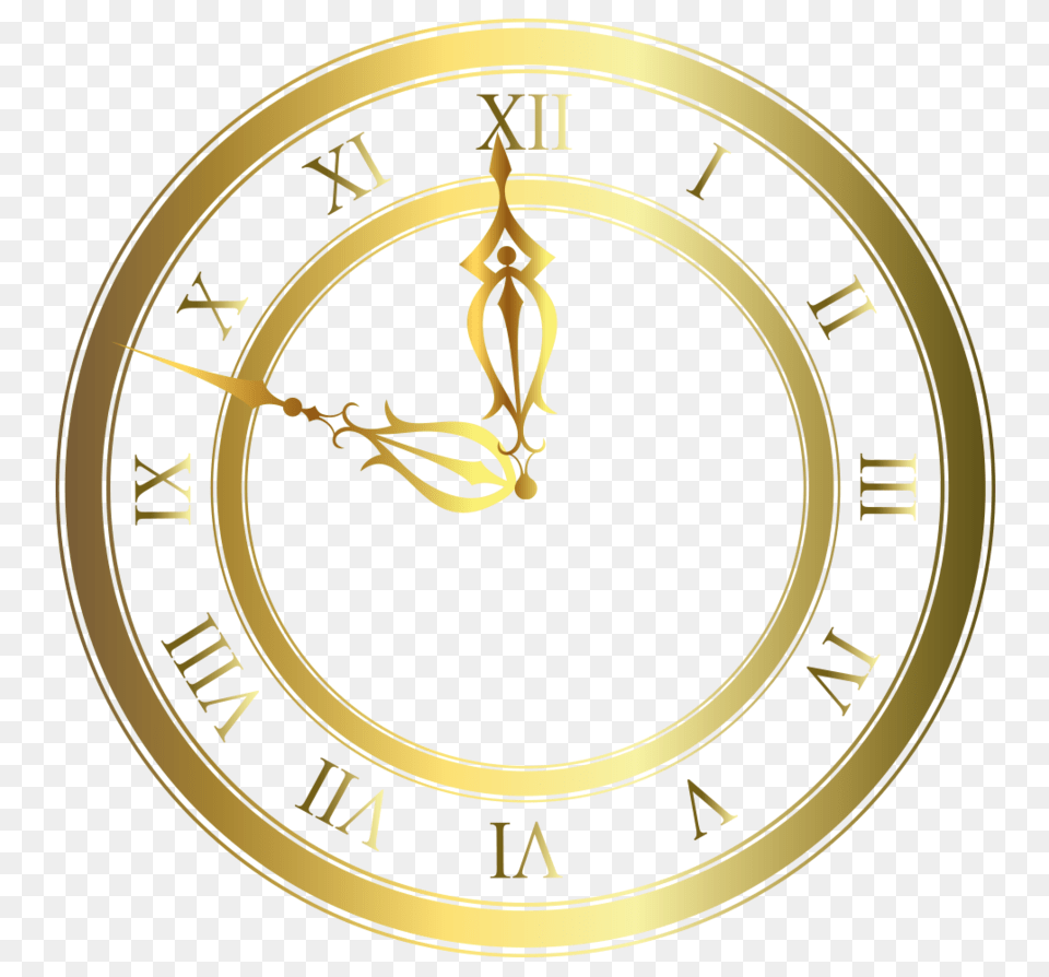 Steampunk Clipart Gold Fancy Clock Transparent Background, Analog Clock Png Image