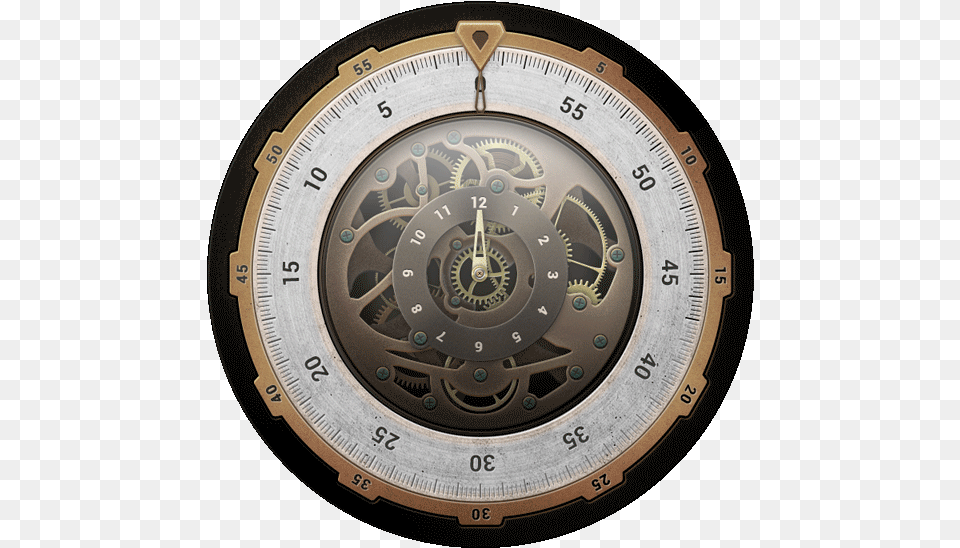 Steampunk Clock Animated Gif, Compass, Wristwatch Png Image