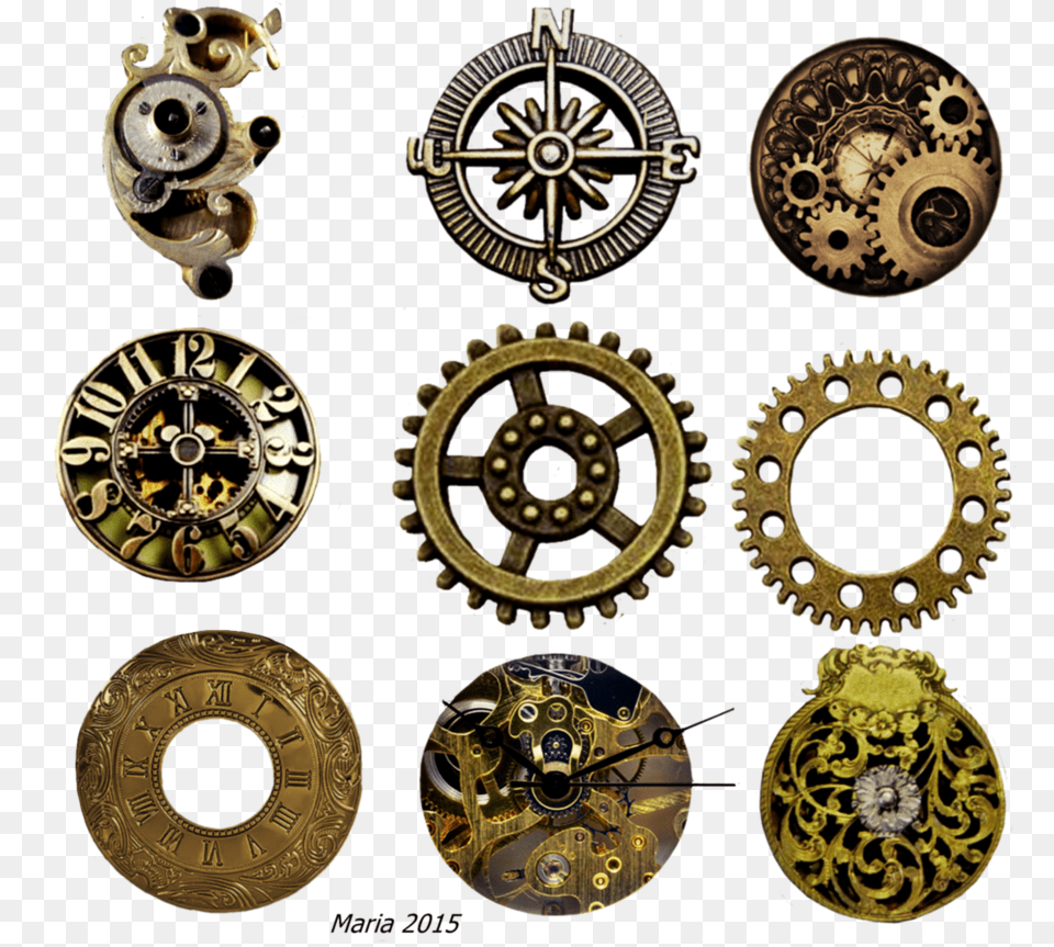 Steampunk Clock Vintage Clock Gear, Bronze, Machine, Wheel, Car Free Transparent Png