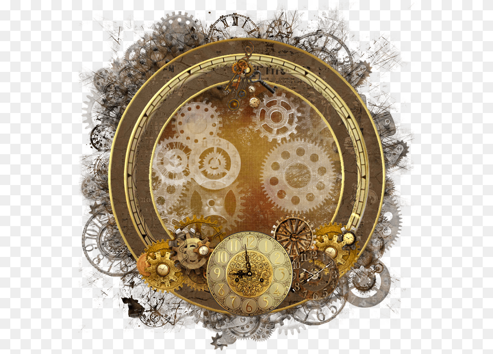 Steampunk Cluster Frame 800 X Circle, Art, Painting, Bronze Free Png Download