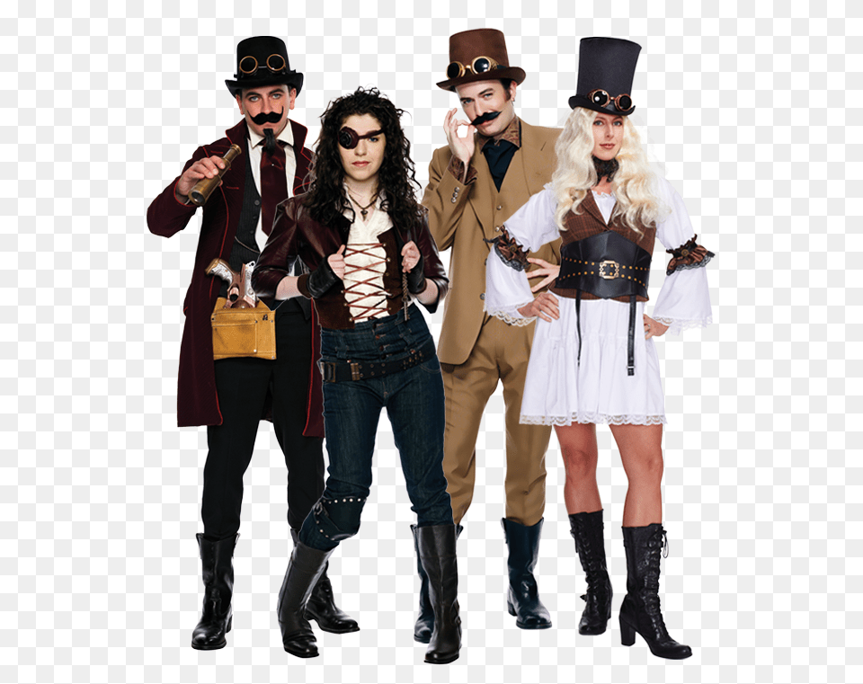 Steampunk Costume Collection Halloween Costumes Transparent Background, Clothing, Coat, Person, Adult Png Image