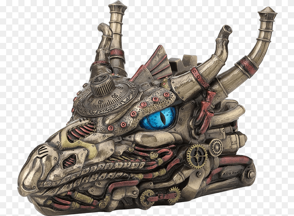 Steampunk Dragon Head Trinket Box, Bronze, Adult, Female, Person Free Png