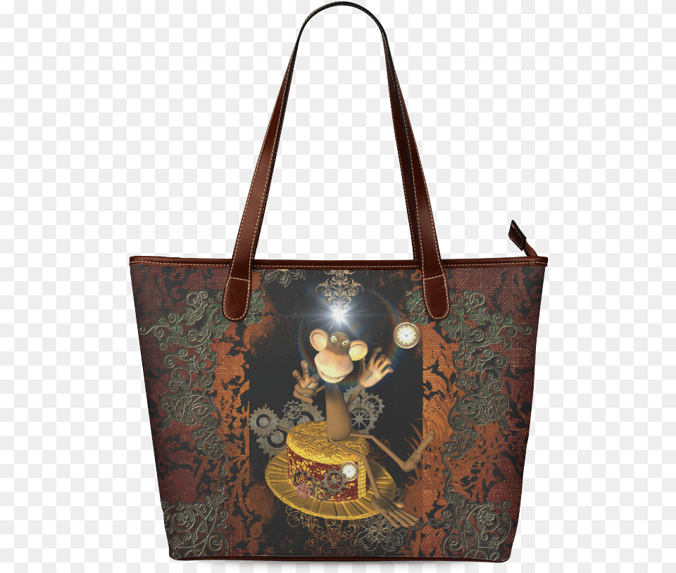 Steampunk Funny Monkey Shoulder Tote Bag Coach Shopping Bag, Accessories, Handbag, Purse, Tote Bag Free Png