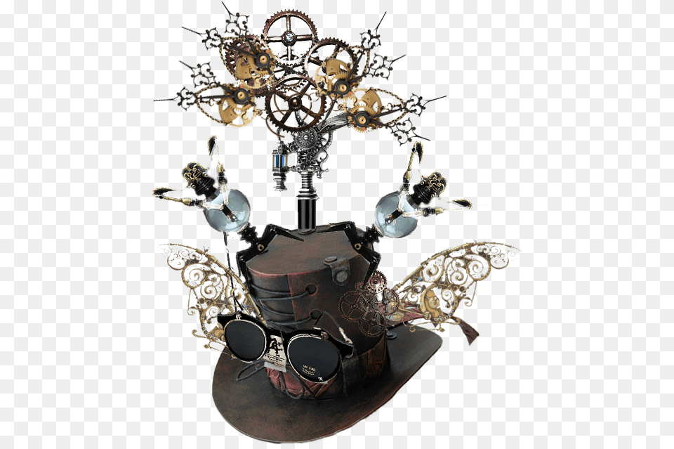 Steampunk Hat1 Steampunk Cane, Chandelier, Lamp, Bronze, Accessories Png