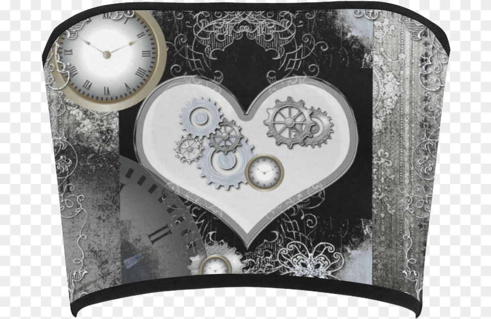 Steampunk Heart Clocks And Gears Bandeau Top Heart Png