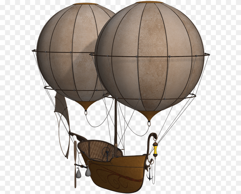 Steampunk Hot Air Balloon, Aircraft, Hot Air Balloon, Transportation, Vehicle Png Image