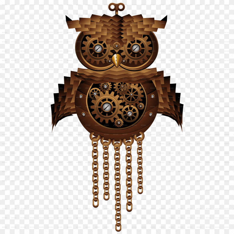 Steampunk Owl Style Mechanical Toy By Bluedarkat Steampunk Owl Vintage Style Card, Clock, Cross, Symbol Png Image