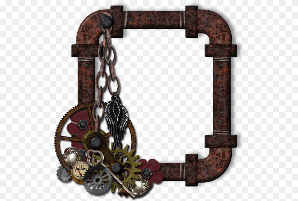 Steampunk Picture Frame, Bronze, Accessories, Machine, Wheel Png Image
