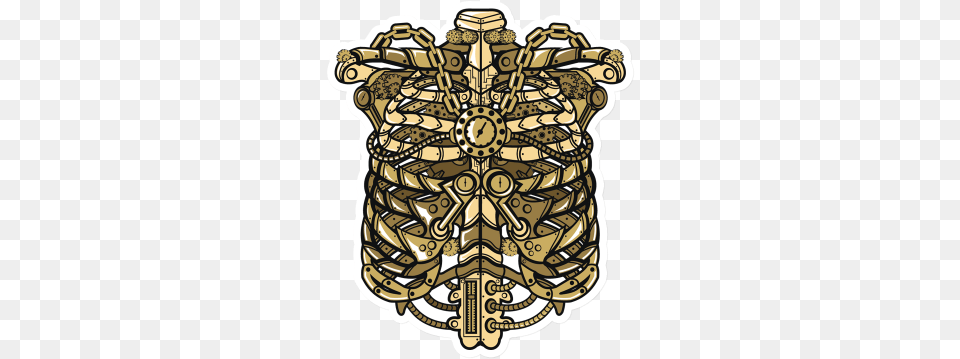 Steampunk Ribcage T Shirt, Ammunition, Grenade, Weapon, Bronze Free Png Download