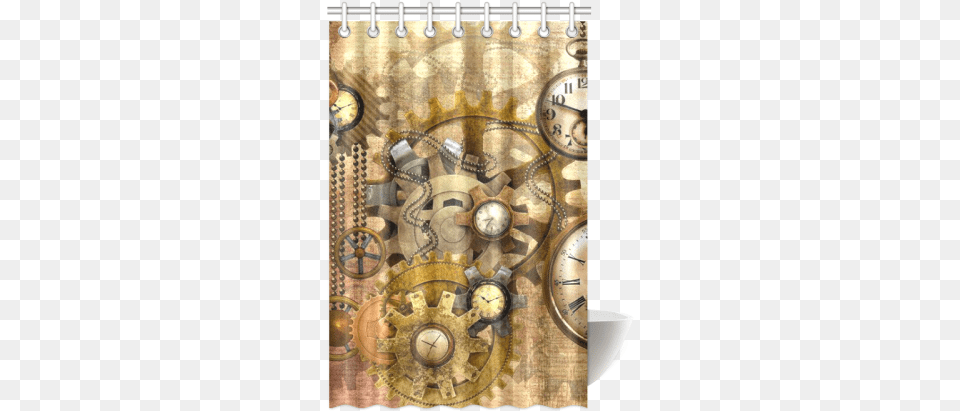 Steampunk Shower Curtain 48quotx72quot Cafepress Time Tile Coaster Png