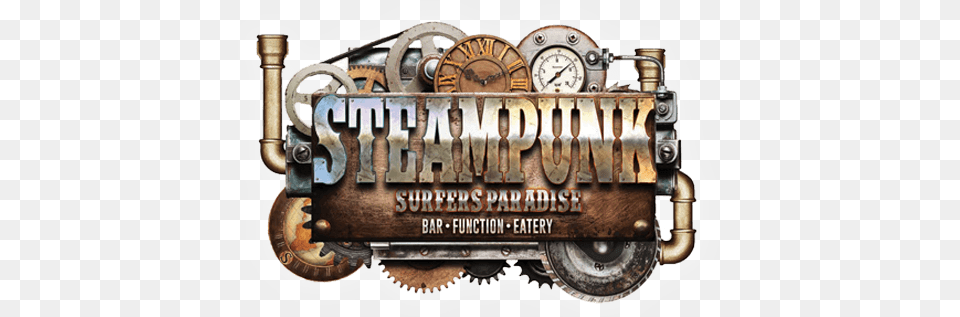 Steampunk Surfers Paradise Steampunk Surfers Paradise Logo, Engine, Motor, Machine, Bronze Free Png Download