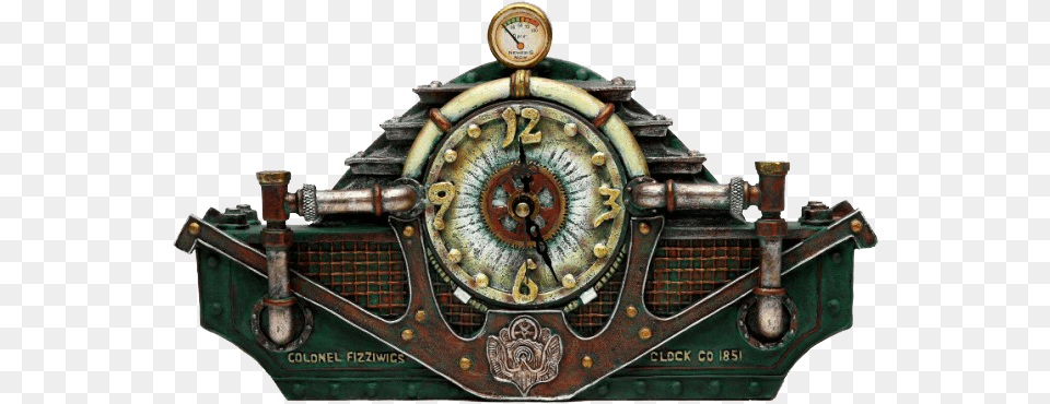 Steampunk Table Clock Free Png Download